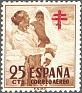 Spain 1951 Pro Tuberculous 25 CTS Brown Edifil 1105. Spain 1951 Edifil 1105 Sorolla. Uploaded by susofe